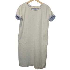 Pure‎ Jill Cotton T-shirt Pockets Heathered Gray Cotton Dress Size Small Missy